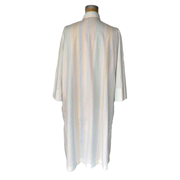 Vintage 60s XL Models Coat Pastel Striped Dress - Picture 3 of 4